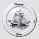1977 Holmegaard ship plate, the king's ship Ørnen