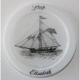 1978 Holmegaard ship plate, the sloop Elisabeth of Løkken