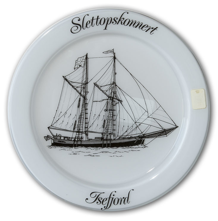 1983 Holmegaard Skibsplatte, sletopskonnerten Isefjord