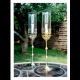 Wiinblad Hurricane, candle holder, brass, clear glass