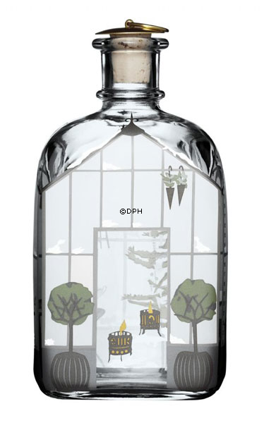 Holmegaard Juleflaske 2008, indhold 65 cl.