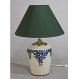 Round lampshade tall model height 23 cm, looden green chintz fabric