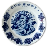 1983 Jenny Nystrom Christmas plate, Elf and Pig