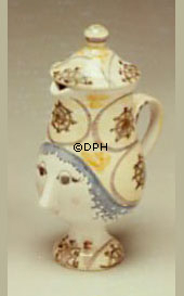 Wiinblad Kande med Hat, hånddekoreret, blå/hvid eller multi colour