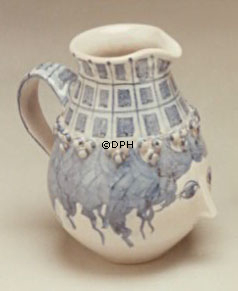 Wiinblad Kande , hånddekoreret, blå/hvid eller multi colour