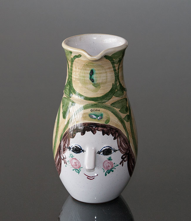 Wiinblad Kande med Hat , hånddekoreret, blå/hvid eller multi colour