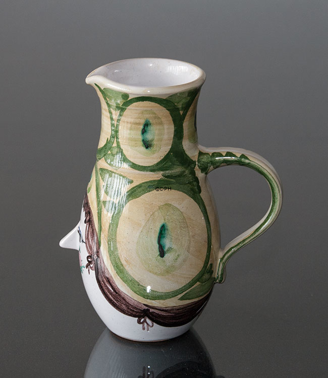 Wiinblad Kande med Hat , hånddekoreret, blå/hvid eller multi colour