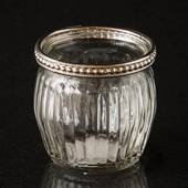 Fyrfadslys i glas klart med metalring