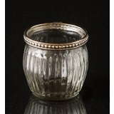 Tealight glass clear with metal ring