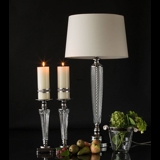 Candleholder in chrome and clear glass