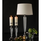 Candleholder in chrome and clear glass