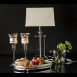 Antikes Silberglas für Teelichter mit Metallring