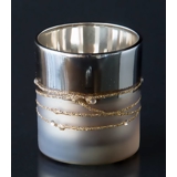 Candleholder i glass, golden H8CM Ø6,5CM