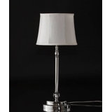 Chrome lamp with crystal and lampshade