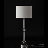 Lamp in chrome and crystal with round lampshade