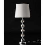 Lamp with glass orbs in crackled glass and lampshade