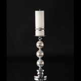 Candlestick with orbs in crackled glass
