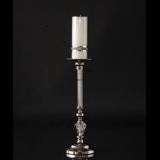 Round candlestick in nickel and glass