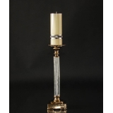 Golden candlestick with crackled glass