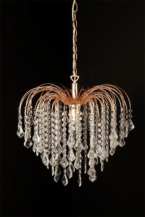 Paraply Pendel med gyldne glasprismer