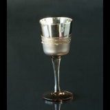 Candlestick, shaped as a goblet with pearls H 28 cm