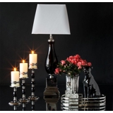 Table lamp in chrome and black WITHOUT lampshade