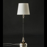 Table lamp in "golden" and black with a round shade