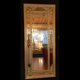 Facetslebet spejl med gylden dekor
