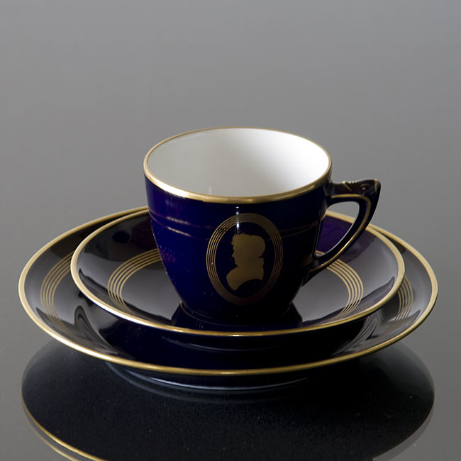 Komponiststellet Beethoven, sæt af kop/underkop og kagetallerken nr. 1, Bing & Grøndahl