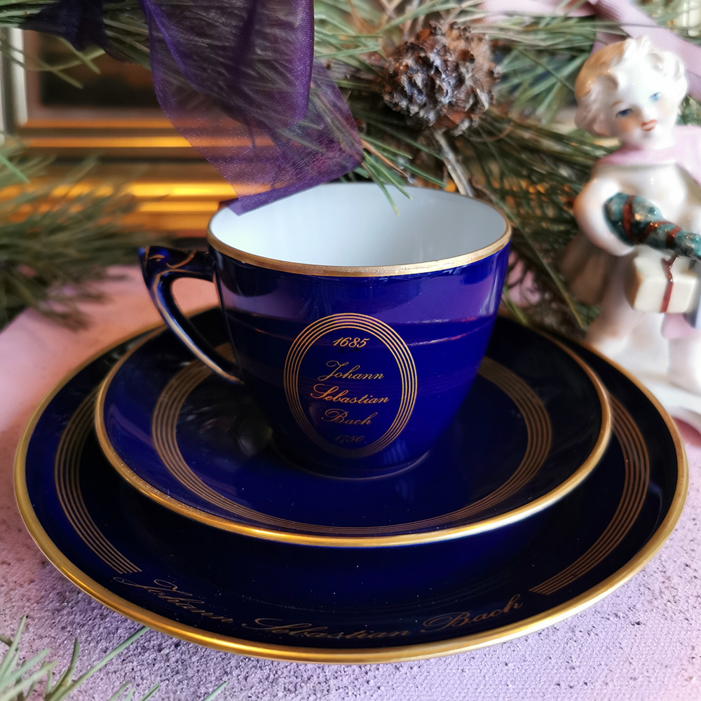 Komponiststel, Bach, sæt af kop/underkop og kagetallerken nr. 2, Bing & Grøndahl