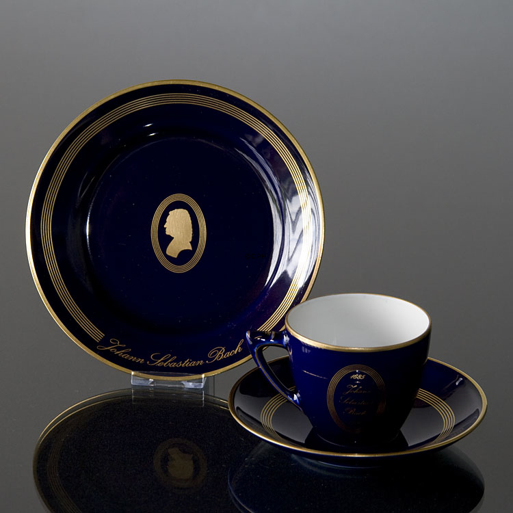 Komponiststel, Bach, sæt af kop/underkop og kagetallerken nr. 2, Bing & Grøndahl