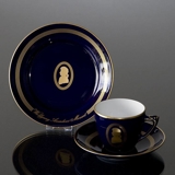 Composer Coffee set, Mozart Cup, saucer and cake plate no. 7, Bing & Grondahl