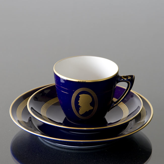 Komponist stel, Wagner, sæt af kop/underkop og kagetallerken nr. 12, Bing & Grøndahl