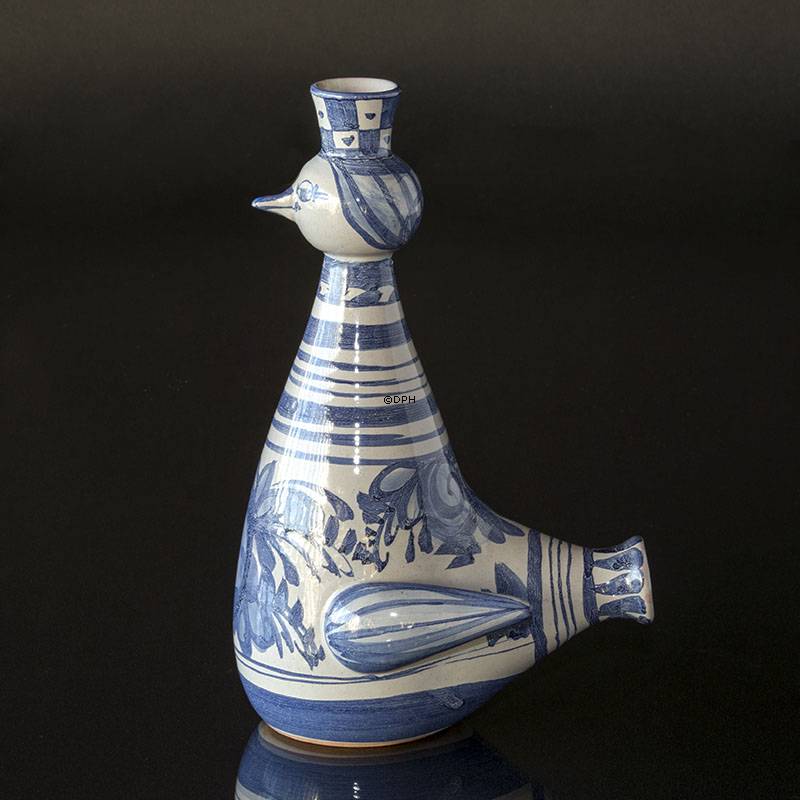 Wiinblad lysestage, Lysestage, Lysfugl, hånddekoreret, blå