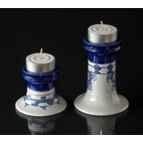 Wiinblad candlestick, small, hand painted, blue/white No. 76