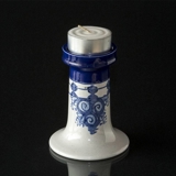 Wiinblad candlestick, medium, hand painted, blue/white