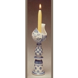 Wiinblad candlestick, bird, medium, hand painted, blue/white