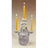 Wiinblad Candlestick, Angel with 3 candles, hand painted, blue/white or multi colour