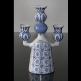 Wiinblad Kerzenhalter, Jongleur, handbemalt, blau / weiß oder mehrfarbig