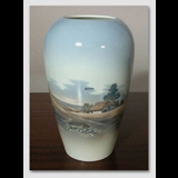 Lyngby Vase with Landscape "House" No. 128-2-76