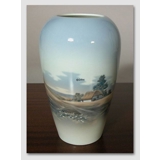 Lyngby Vase with Landscape "House" No. 128-2-76
