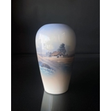 Lyngby Vase with Landscape "House" No. 128-2-76