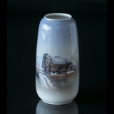 Lyngby Vase with Landscape "House" No. 130-3-86