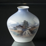 Lyngby Vase mit Landschaft "Haus", Nr. 151-91
