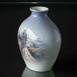 Lyngby Vase with Landscape "House", No. 151-91