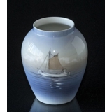 Lyngby Vase with Fishing boat No. 74-2-51