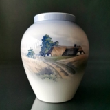 Lyngby vase with farm in landscape No. 74-4-86