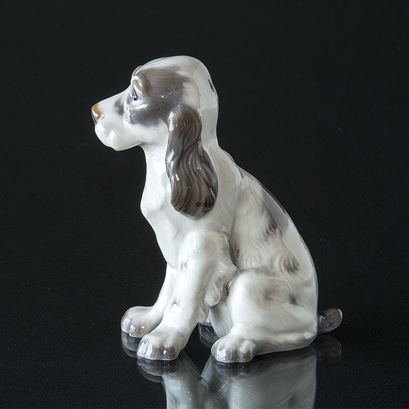Cocker Spaniel, siddende, Lyngby figur nr. 85