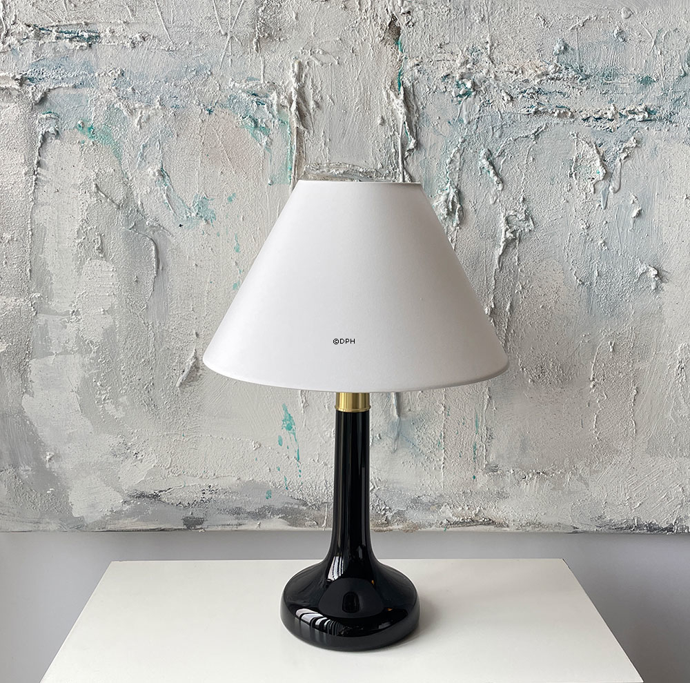 Rund lampeskærm høj model 20 cm i højden, hvid chintz stof, (Til Holmegaard Apoteker bordlampe, lille nr. 4363476 og Torino, mellem nr. 4363332)