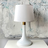 Le Klint 363 Bordlampe i blankt hvidt glas, brugt - Udgået af produktion